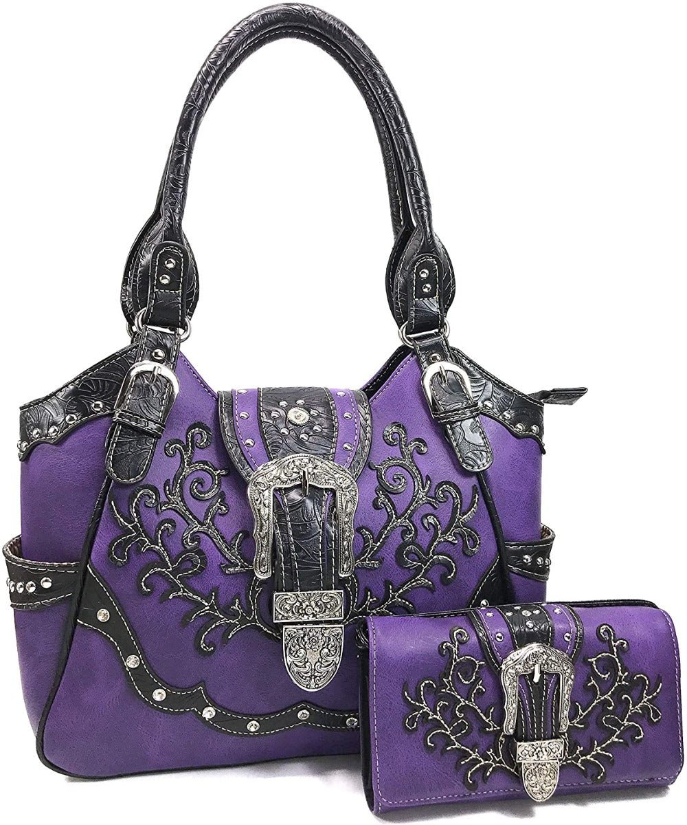 Cross Body Leather Bag for Women Beautiful Western Design Tote Bag - Easy Pickins Store