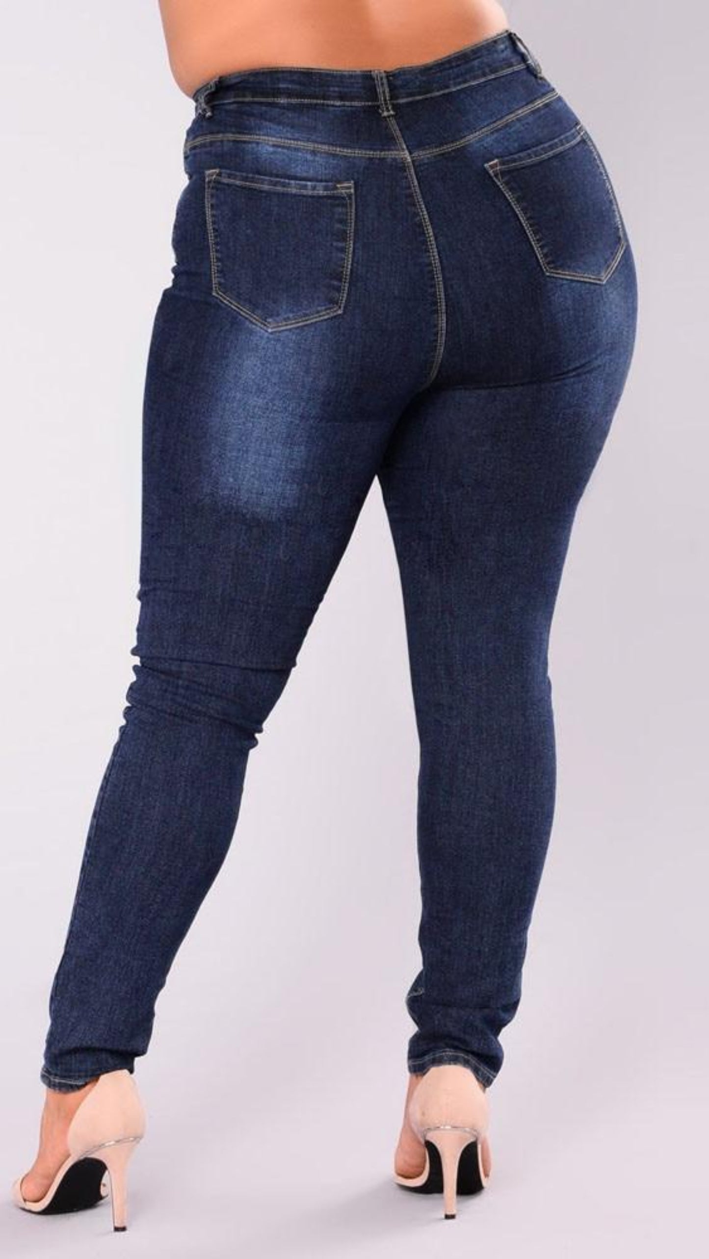 Denim Skinny High Waist Push Up Ripped Stretch - Easy Pickins Store