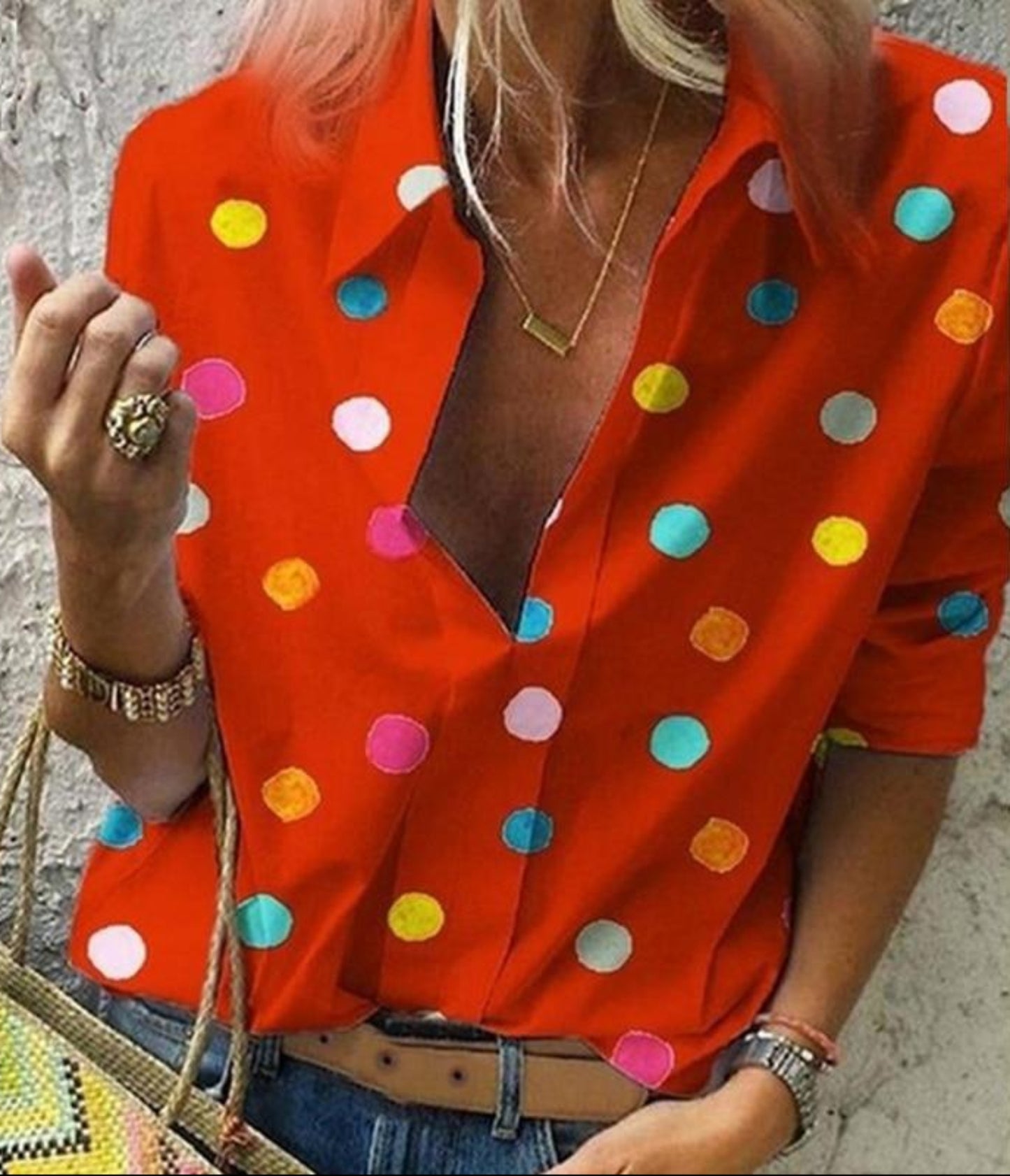 Women's Stylish Dot Printed Blouse - Easy Pickins Store