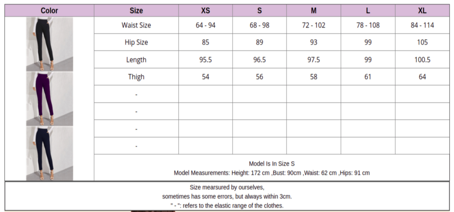 Elastic Waist Pocket Side Split Hem High Waist Skinny Pants - Easy Pickins Store
