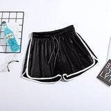 Elastic Waist Striped Shorts Loose Plus Sizes - Easy Pickins Store