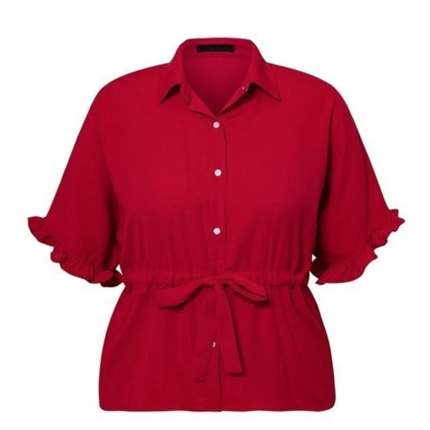 Elegant Drawstring Button Blouse - Easy Pickins Store
