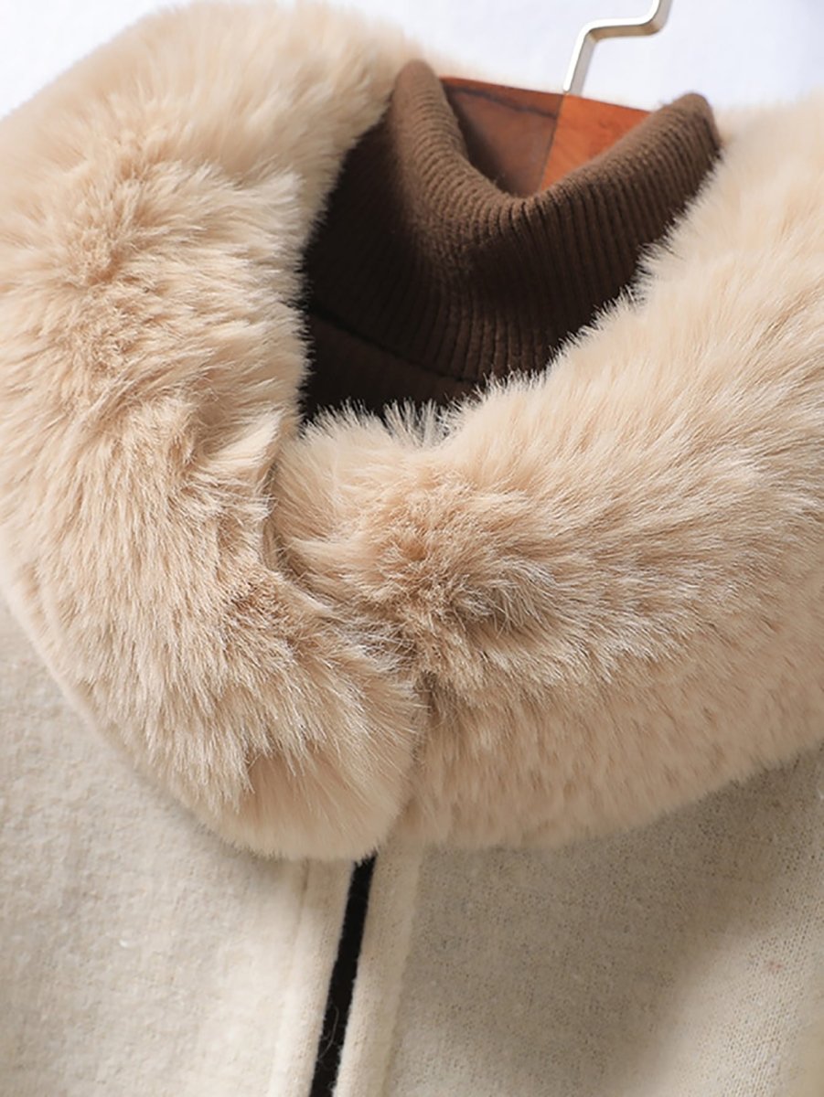 Elegant Knitted Shawl & Cape Coat With Collar & Belt - Easy Pickins Store