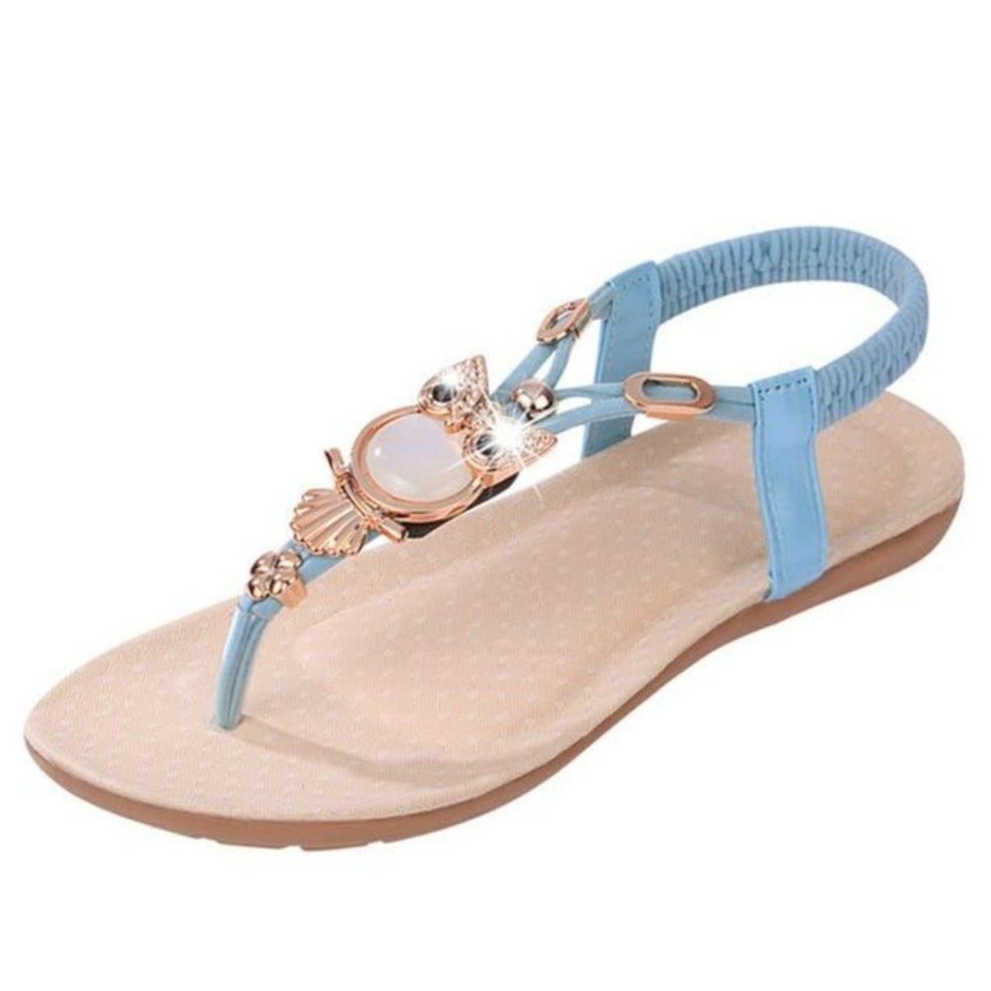 Shallow Elastic Band Flat Sole Sandals - Easy Pickins Store