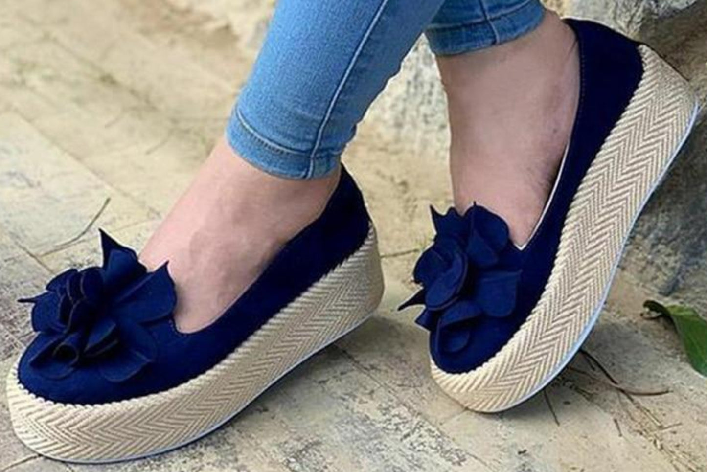 Flats Platform Sneakers Slip On Leather Loafers Floral - Easy Pickins Store