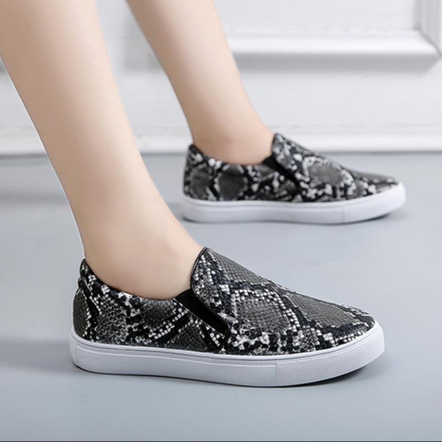 Snake Print Slip On Stylish Loafers - Easy Pickins Store