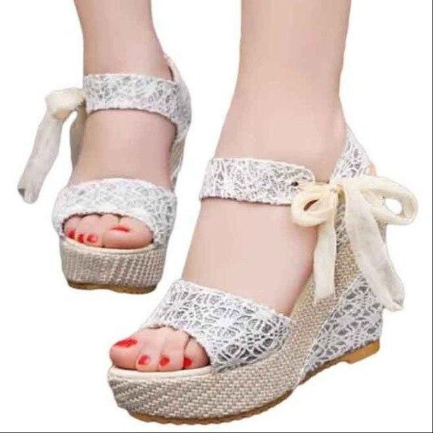 Flowers Buckle Open Toe High Heels Platform Wedge Sandals - Easy Pickins Store