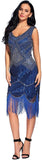 Fringed Gatsby Sequin Beaded Tassels Hem Flapper Dress - Easy Pickins Store