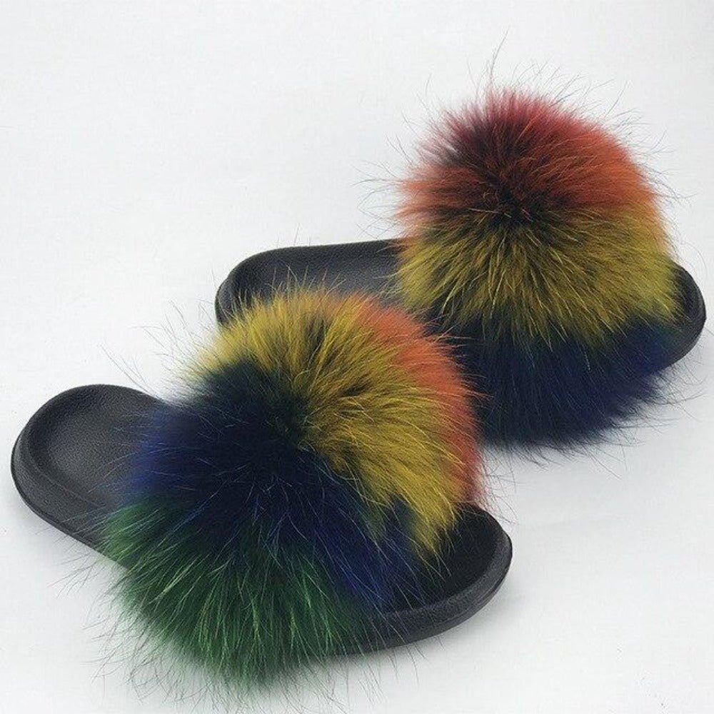 Fur Furry Slippers Hand Made. Choose your color - Easy Pickins Store