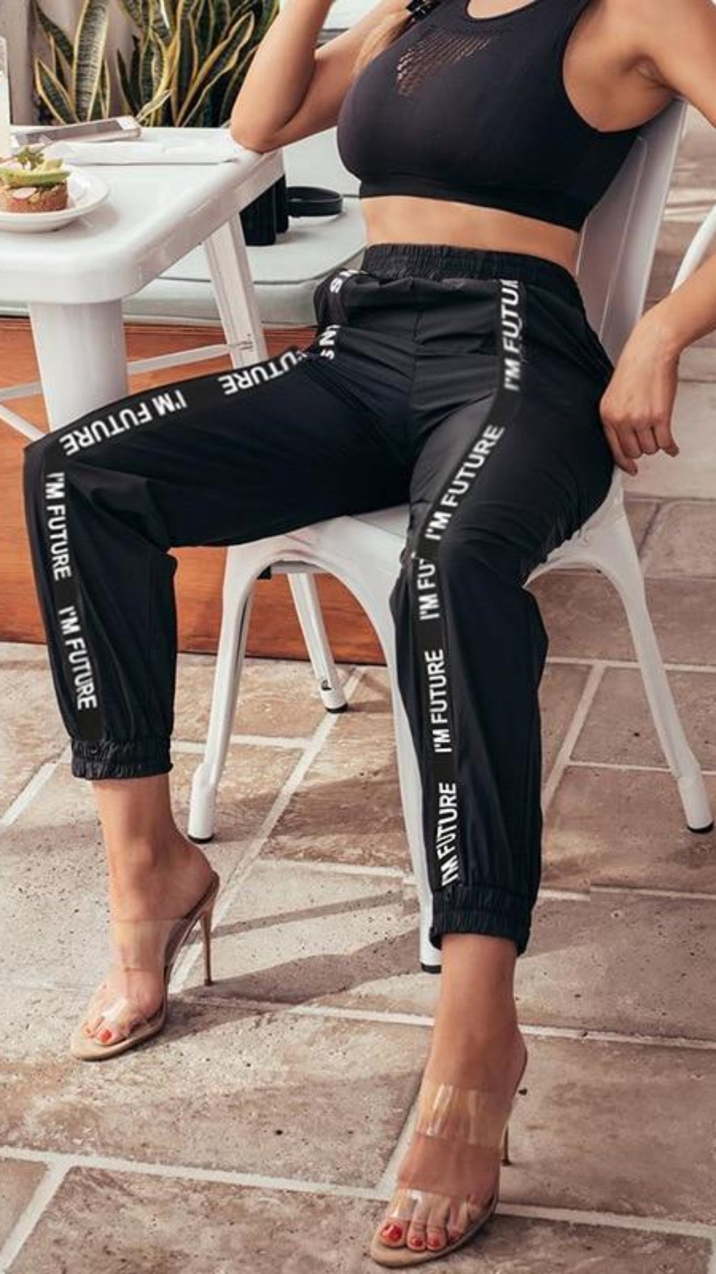 Harem Full Length Loose Jogger Elastic Waist Black - Easy Pickins Store