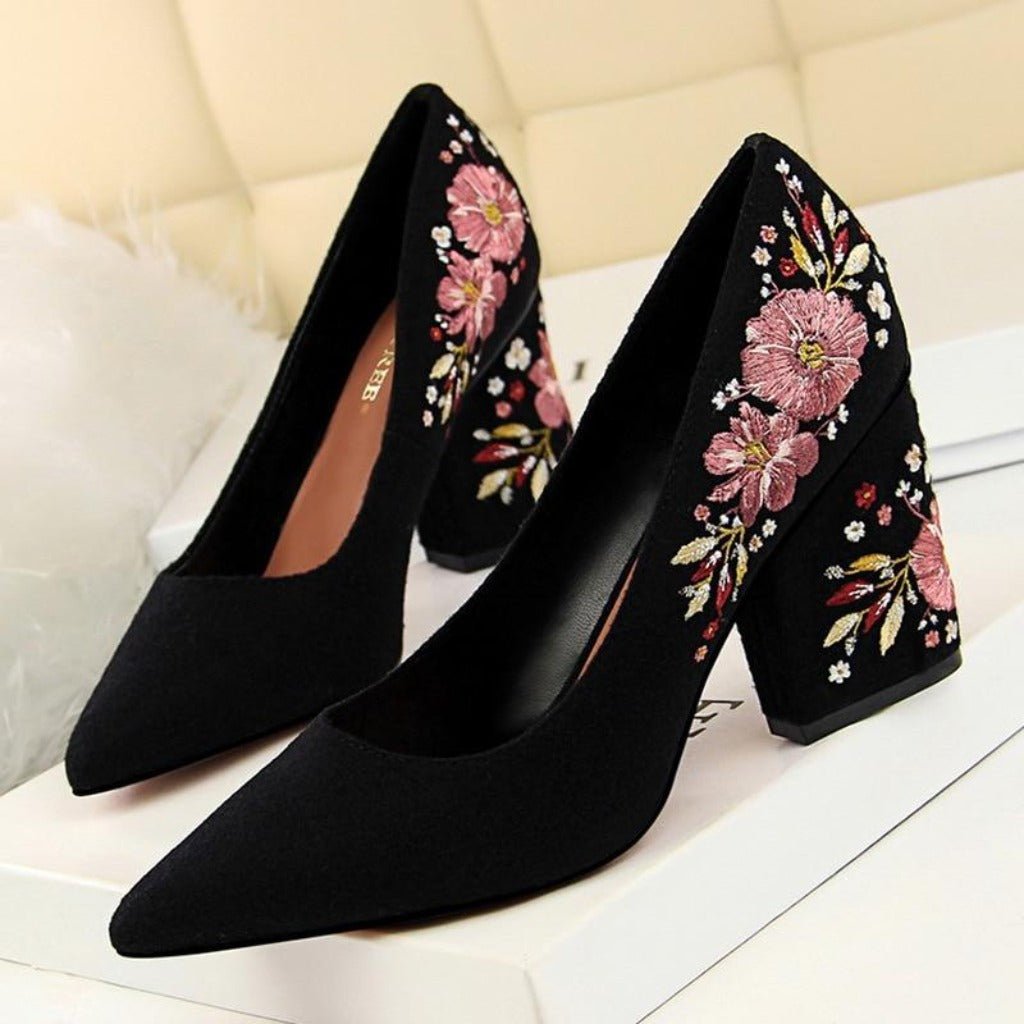 Bridal Flower Women's Fashion Pumps - High Heel Wedding Shoes - Easy Pickins Store