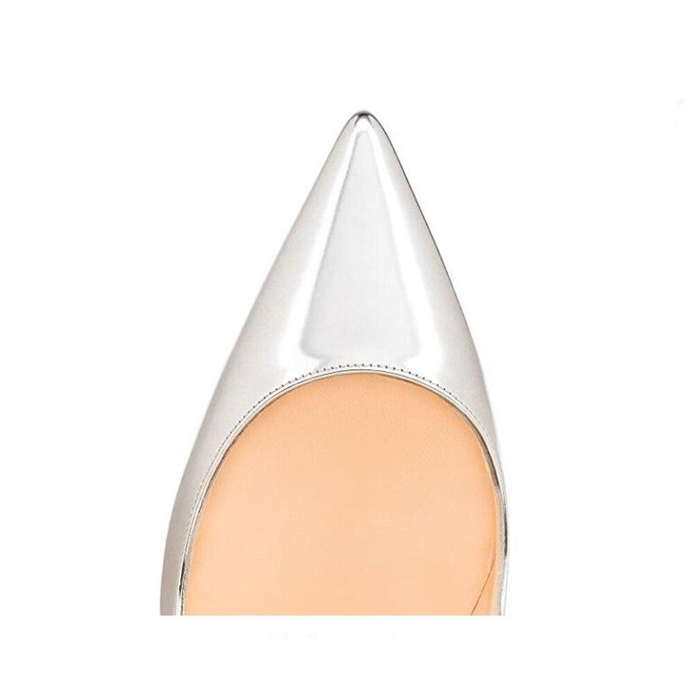 High Heels Pointed Toe Shallow Silver Pumps - Easy Pickins Store