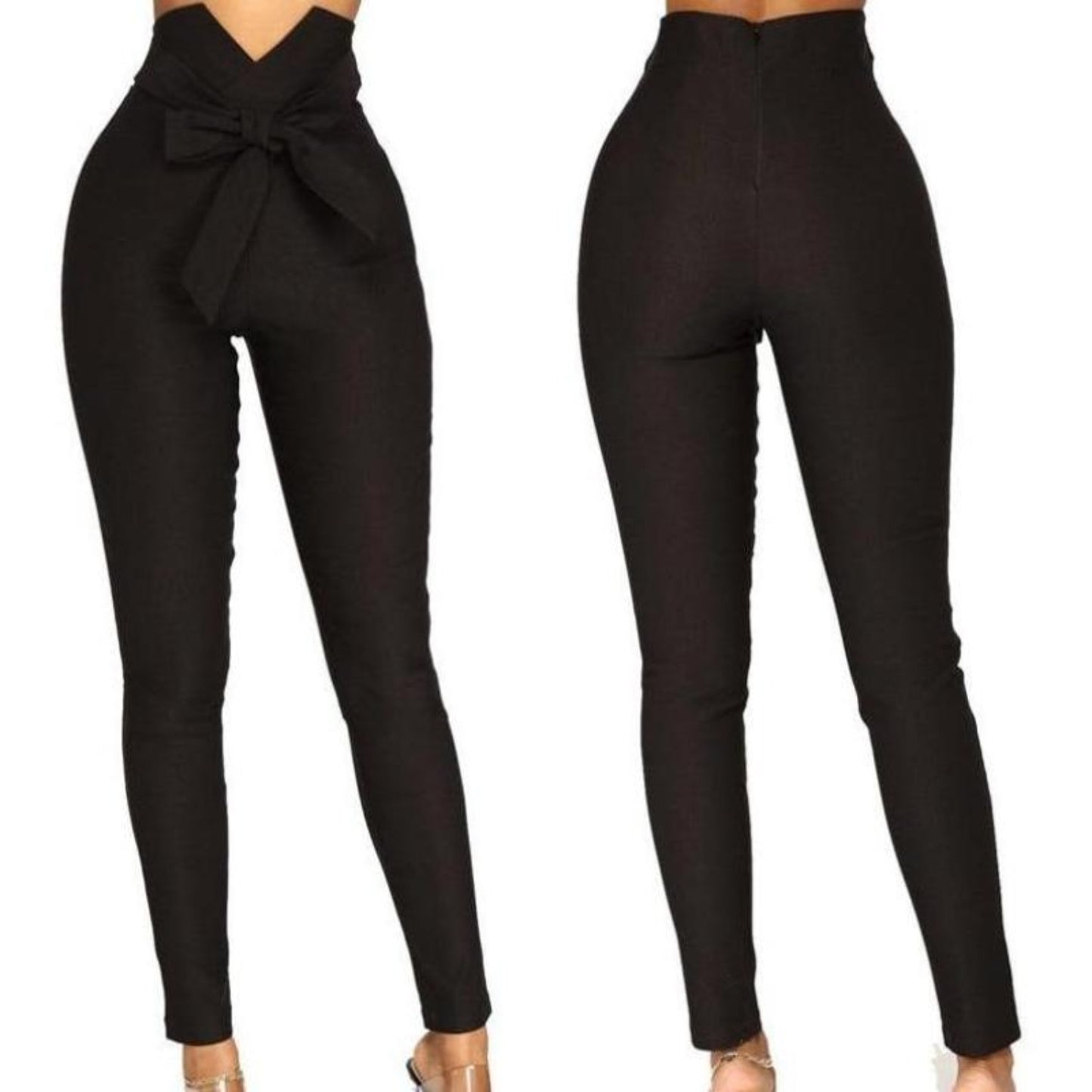 High Waist Bowknot Long Slim Skinny Bandage Elastic Pencil Pants - Easy Pickins Store