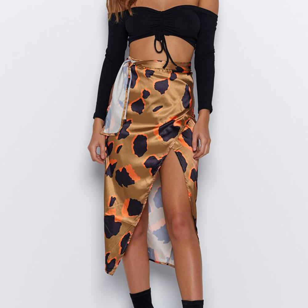 High Waist Irregular Split Bandage Pencil Skirt - Easy Pickins Store