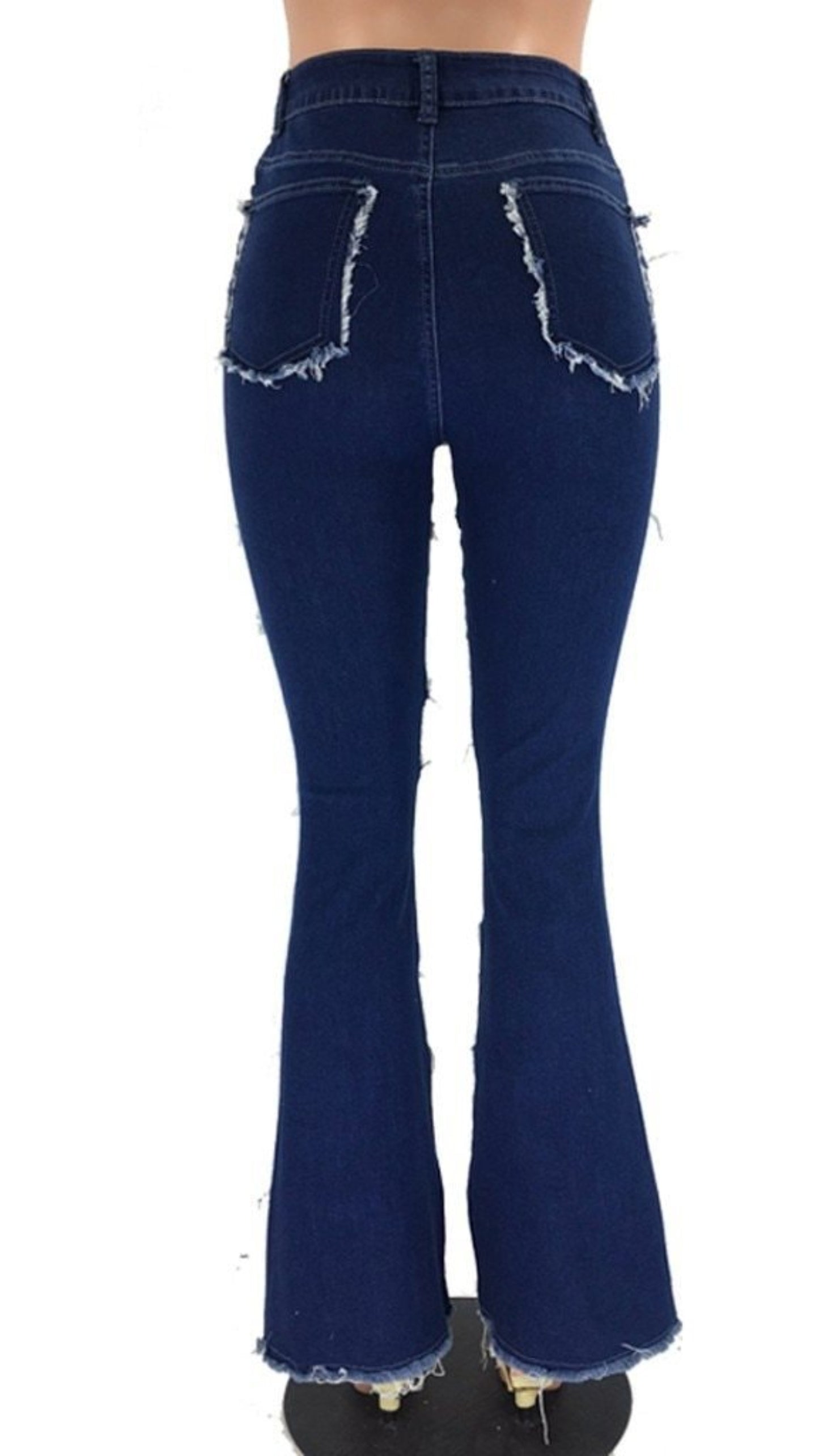 High Waist Patch Splice Slim Pocket Jeans - Easy Pickins Store