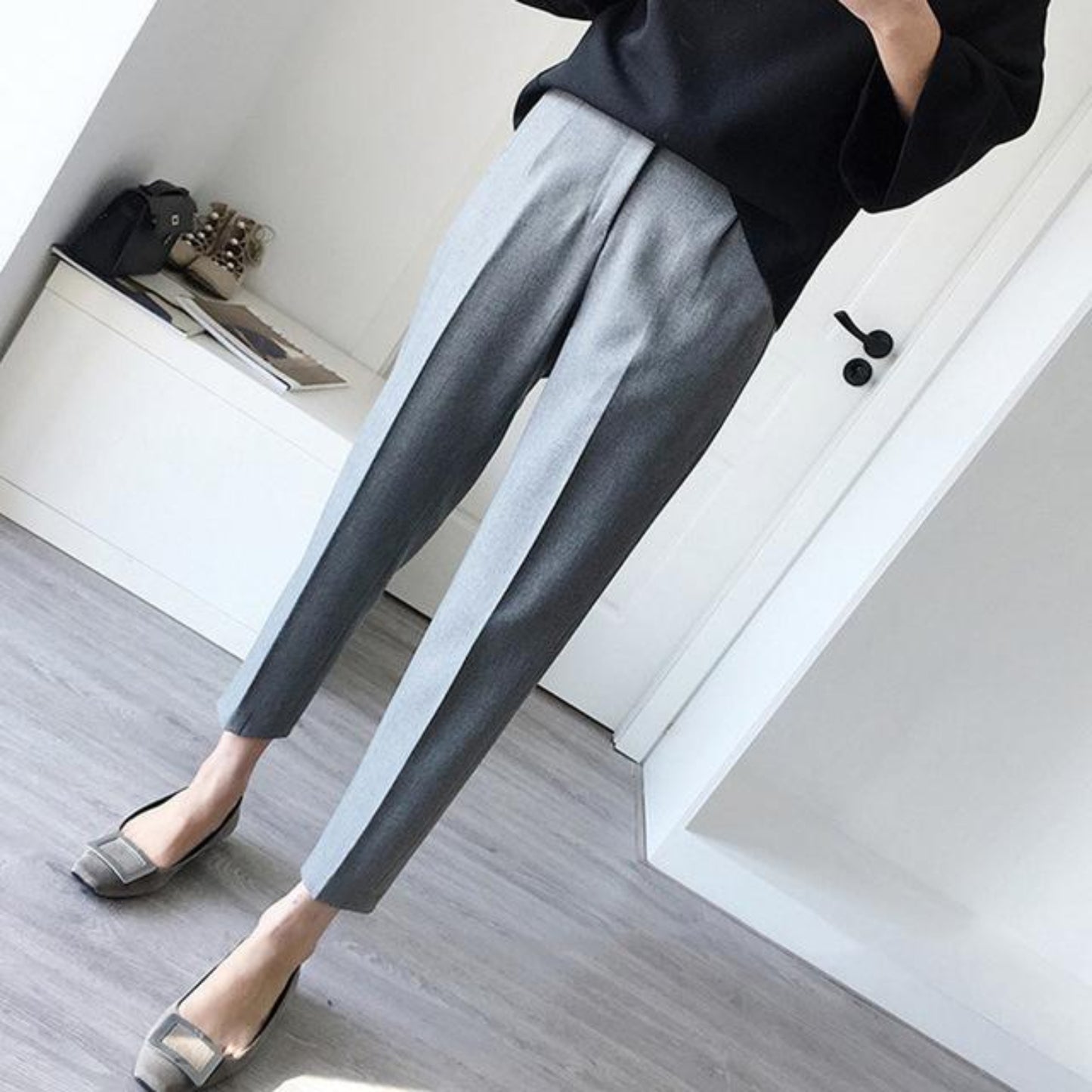 Loose Straight High Waist Long Pants - Easy Pickins Store