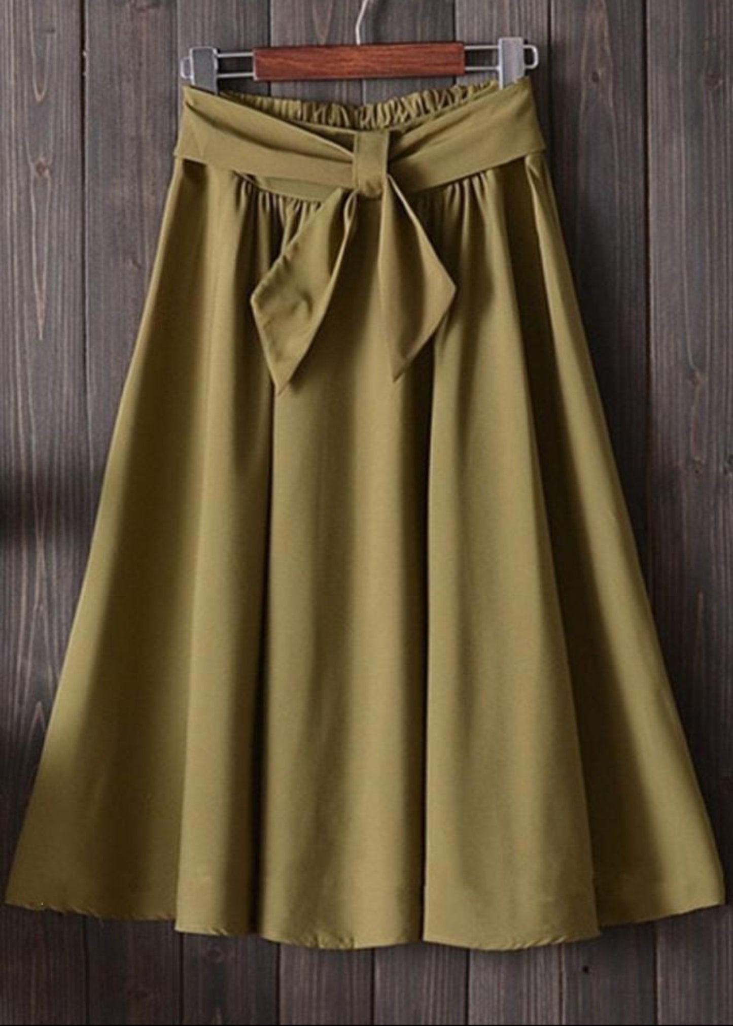 High Waist With Belt Midi Knee Length A line Skirt - Easy Pickins Store
