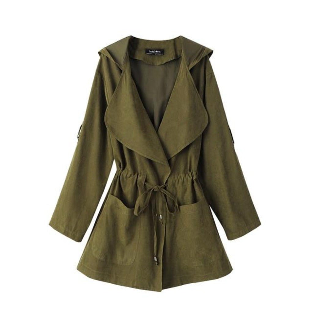 Open Stitch Light Windbreaker Hooded Coat - Easy Pickins Store