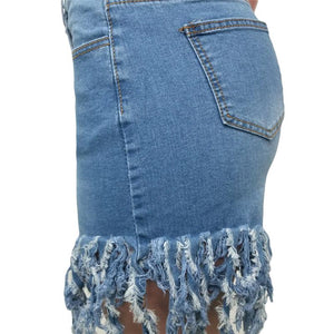 Jeans Shorts Fringed Sanded Denim Shorts Casual Straight - Easy Pickins Store