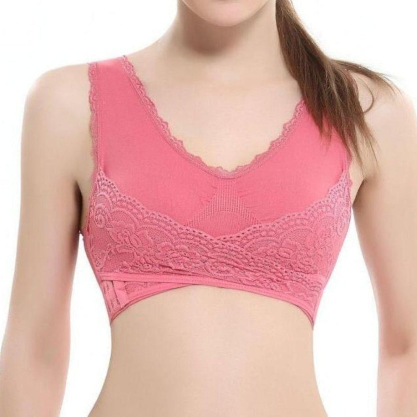 Lace Cross Side Buckle Wireless Push up Breathable Sports Bra - Easy Pickins Store