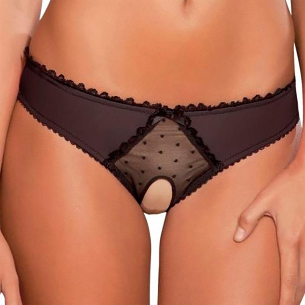 Lace Open Crotch Mesh Thongs Bow - Knot Hallow Out Briefs Panties - Easy Pickins Store