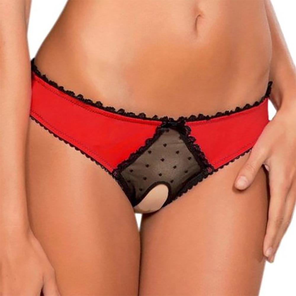 Lace Open Crotch Mesh Thongs Bow - Knot Hallow Out Briefs Panties - Easy Pickins Store