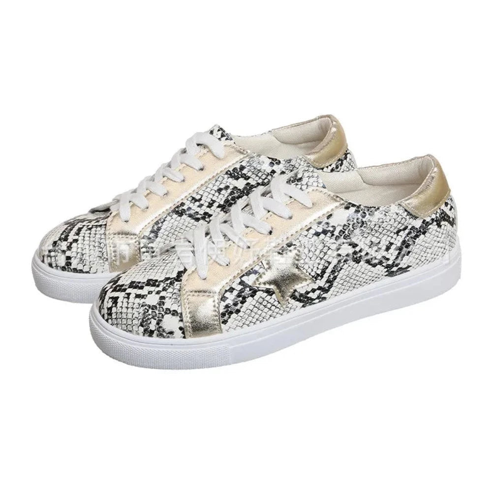 Lace up Vulcanized Snake Platform Shoes - Easy Pickins Store