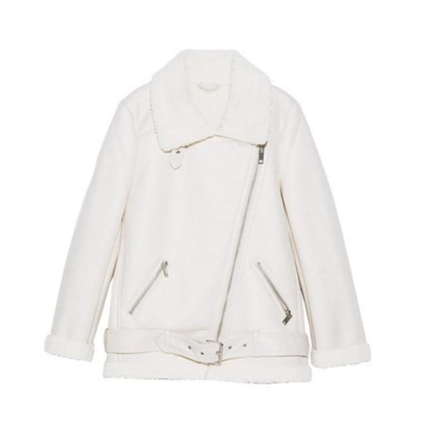 Leather Faux Fur Thicken Warm Slim Coat - Easy Pickins Store