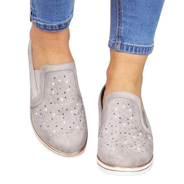 Leather Flats Platform Sneakers Slip On Moccasins - Easy Pickins Store