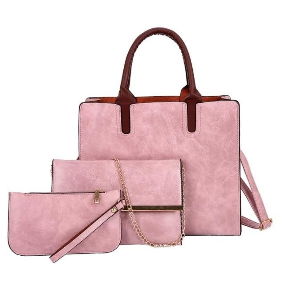 Leather Handbag Shoulder Wallet Set of 3 - Easy Pickins Store