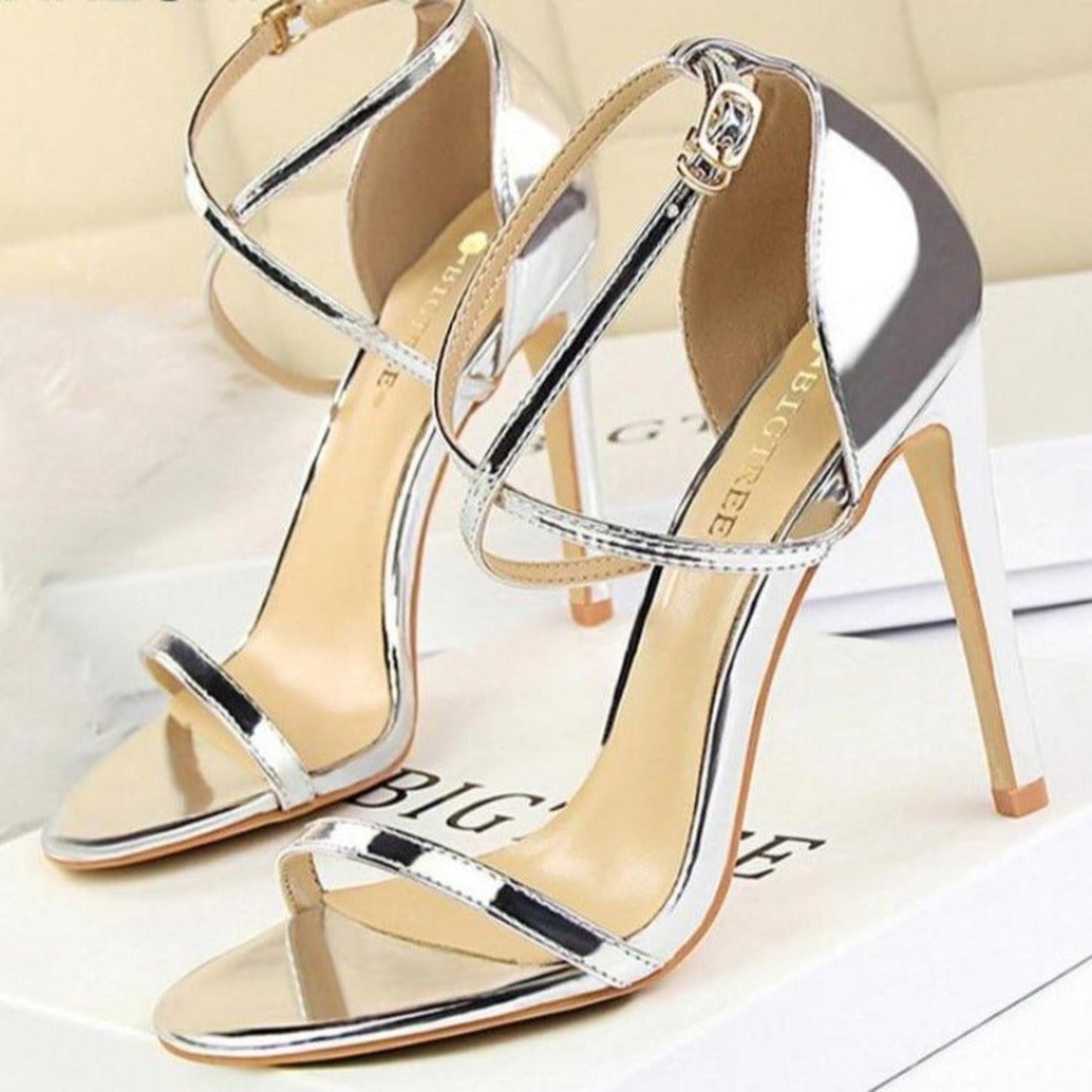 Ankle Strap Leather High Thin Heels Pumps - Easy Pickins Store