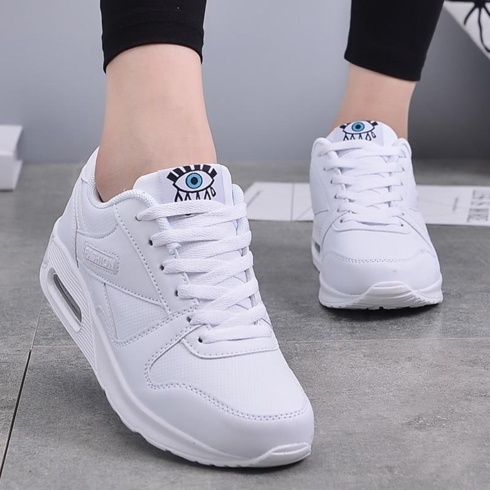 Leather Platform Light Weight Vulcanize Sneakers - Easy Pickins Store