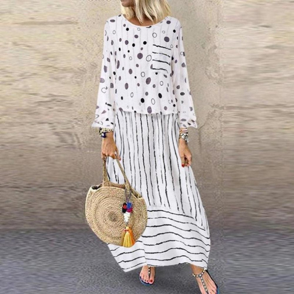 Long Maxi Dot Large Loose Cotton Dress - Easy Pickins Store