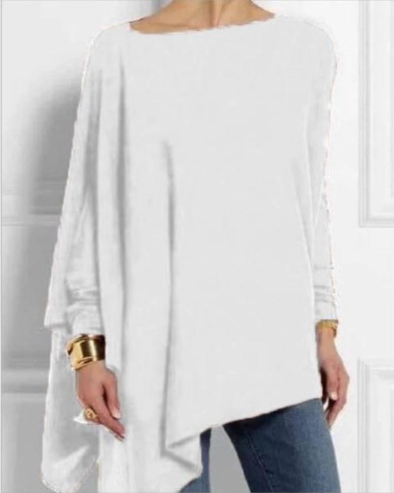 Long Sleeve Irregular Loose Comfortable Elegant Blouse - Easy Pickins Store