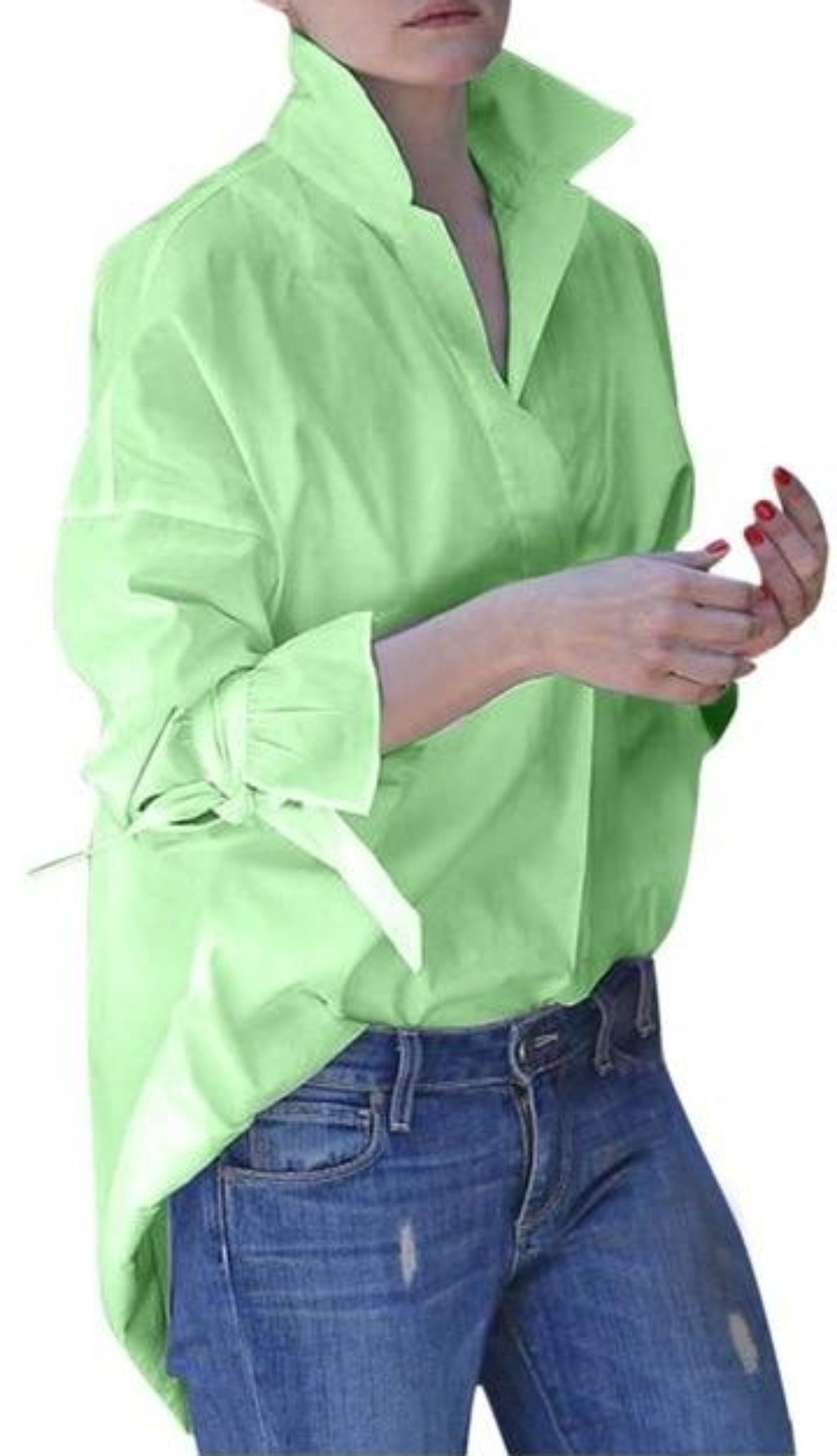Long Sleeve Lapel Shirt Blouse - Easy Pickins Store