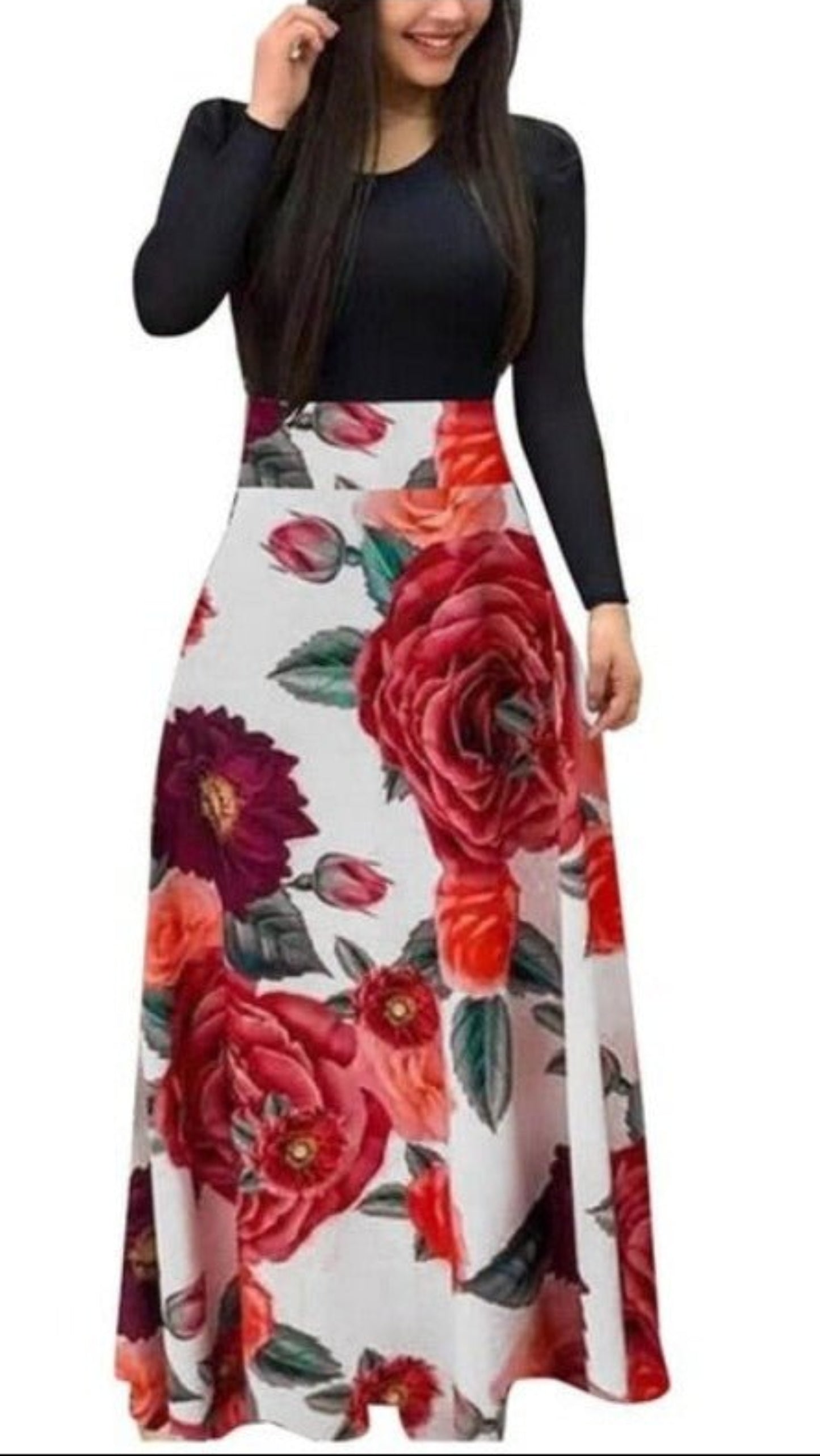 Fit and Flare Long Sleeve Patchwork Dress - Easy Pickins Store