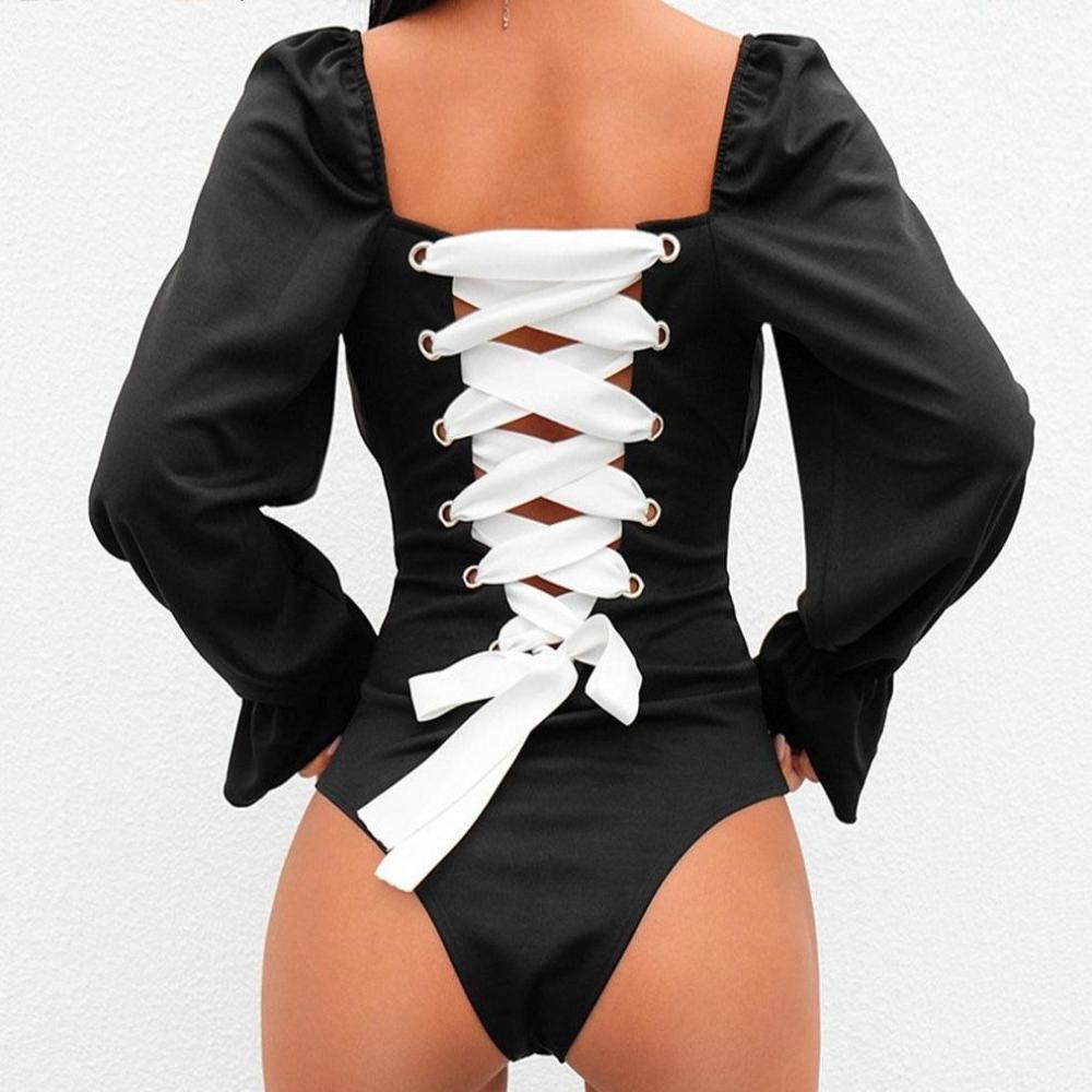Long Sleeve Squad Neck Bodysuit - Easy Pickins Store