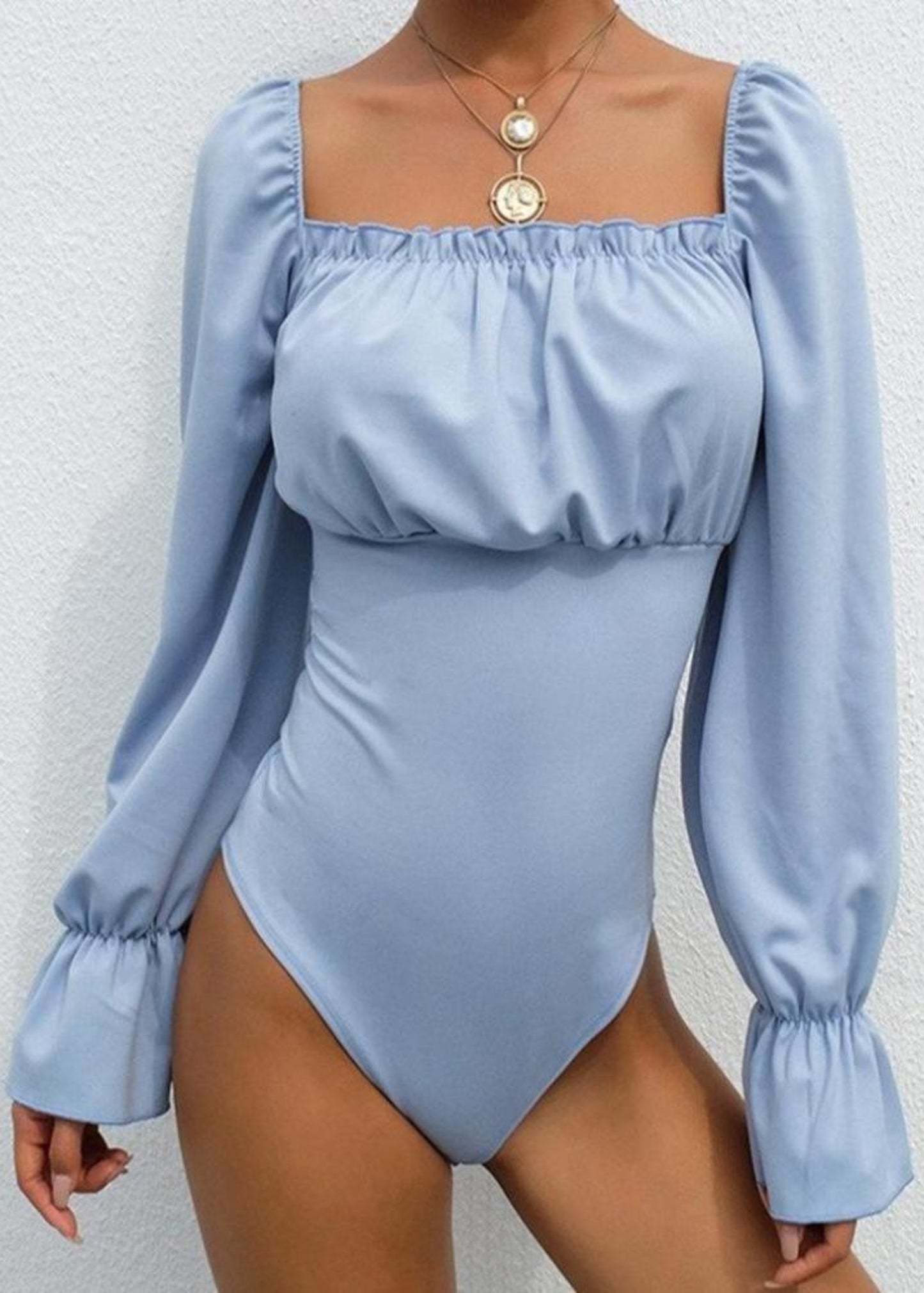 Long Sleeve Squad Neck Bodysuit - Easy Pickins Store