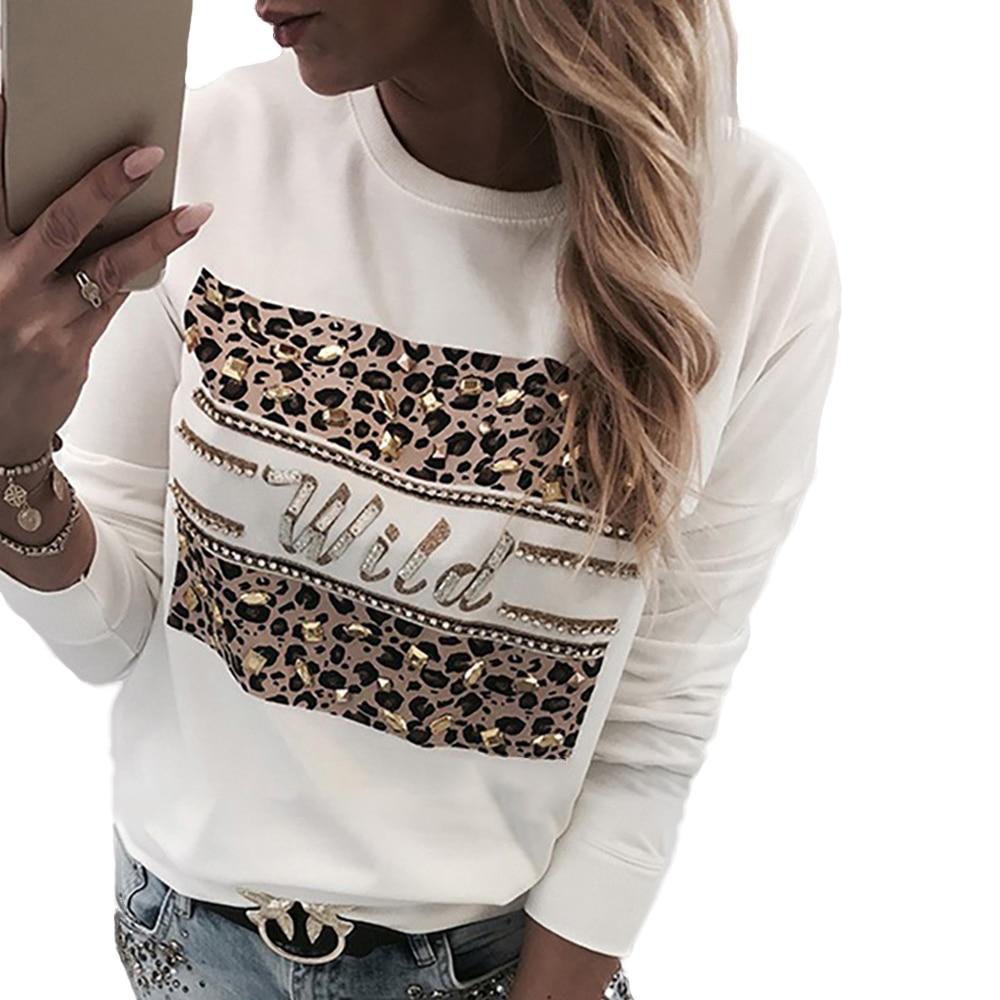 Long Sleeve Women Blouse Lips Letter Printed White O Neck - Easy Pickins Store