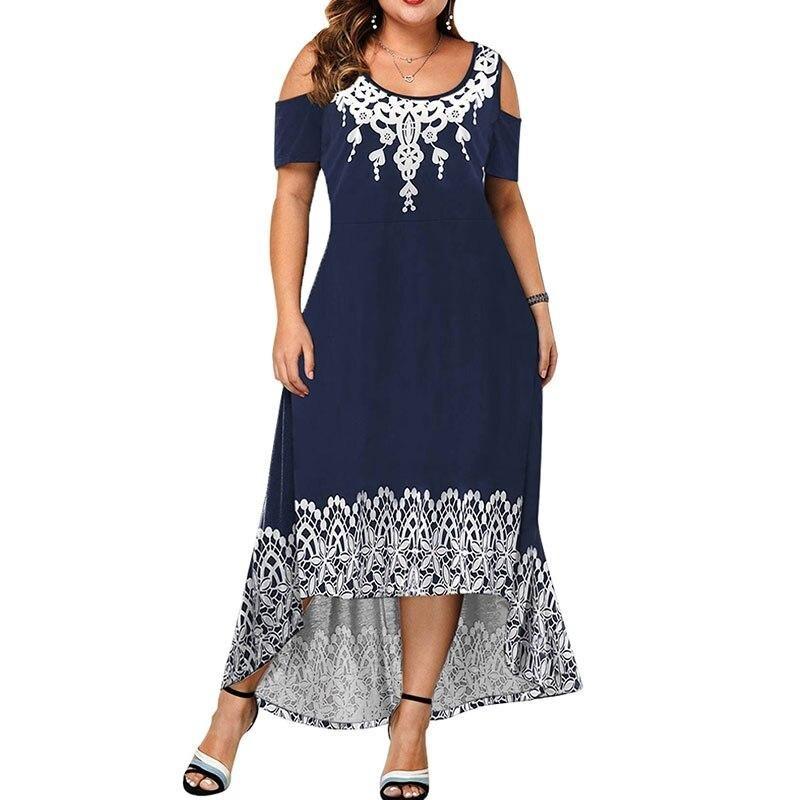 Maxi Dress Short Sleeve Floral Printed Elegant - Easy Pickins Store