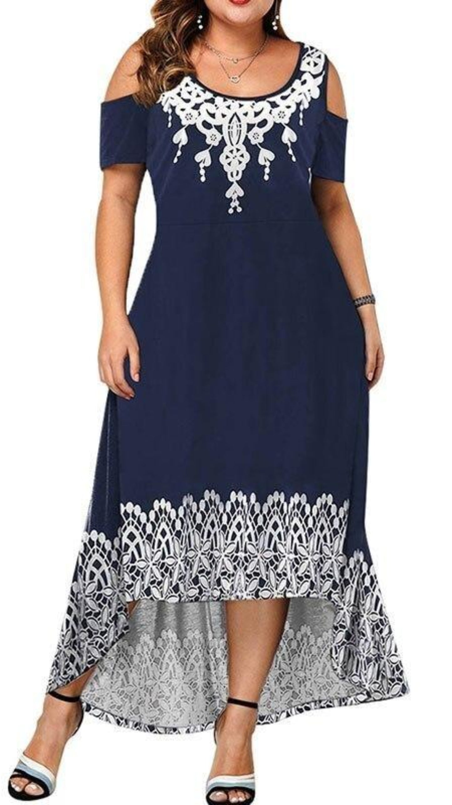 Maxi Dress Short Sleeve Floral Printed Elegant - Easy Pickins Store