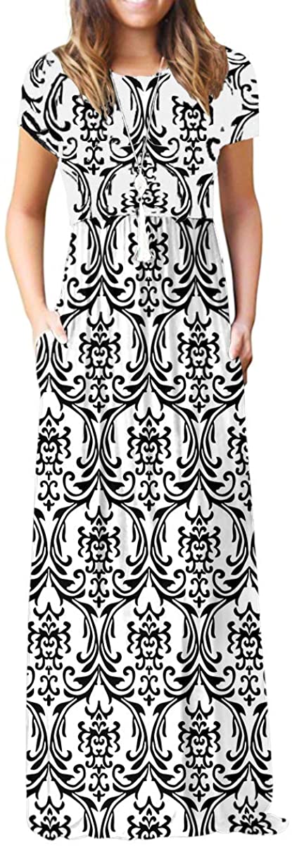 Maxi Long Dress Short Sleeve with Pockets - Easy Pickins Store