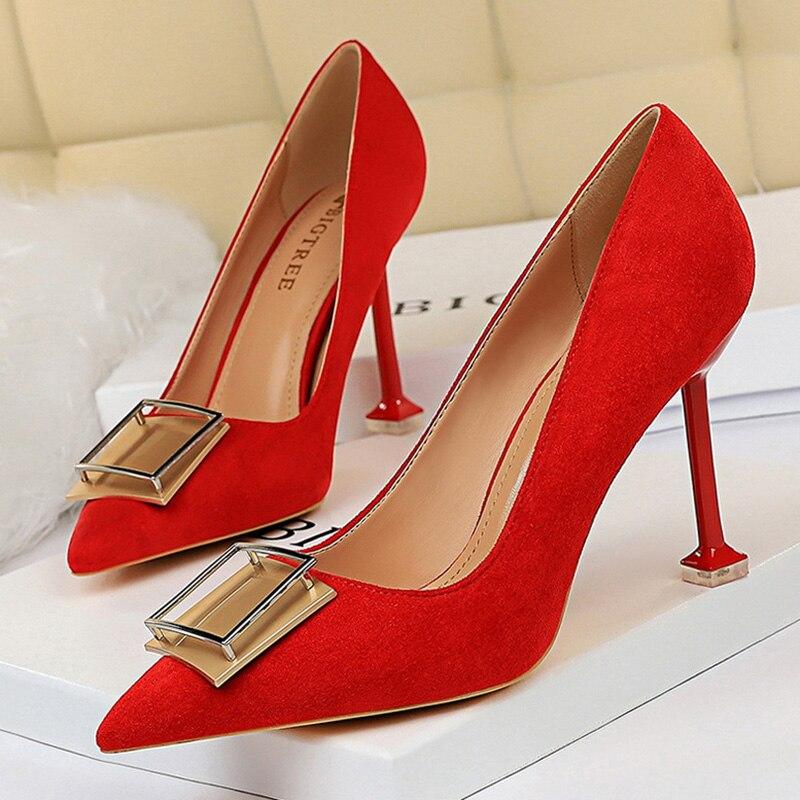 Metal Button High Heels Pumps - Easy Pickins Store