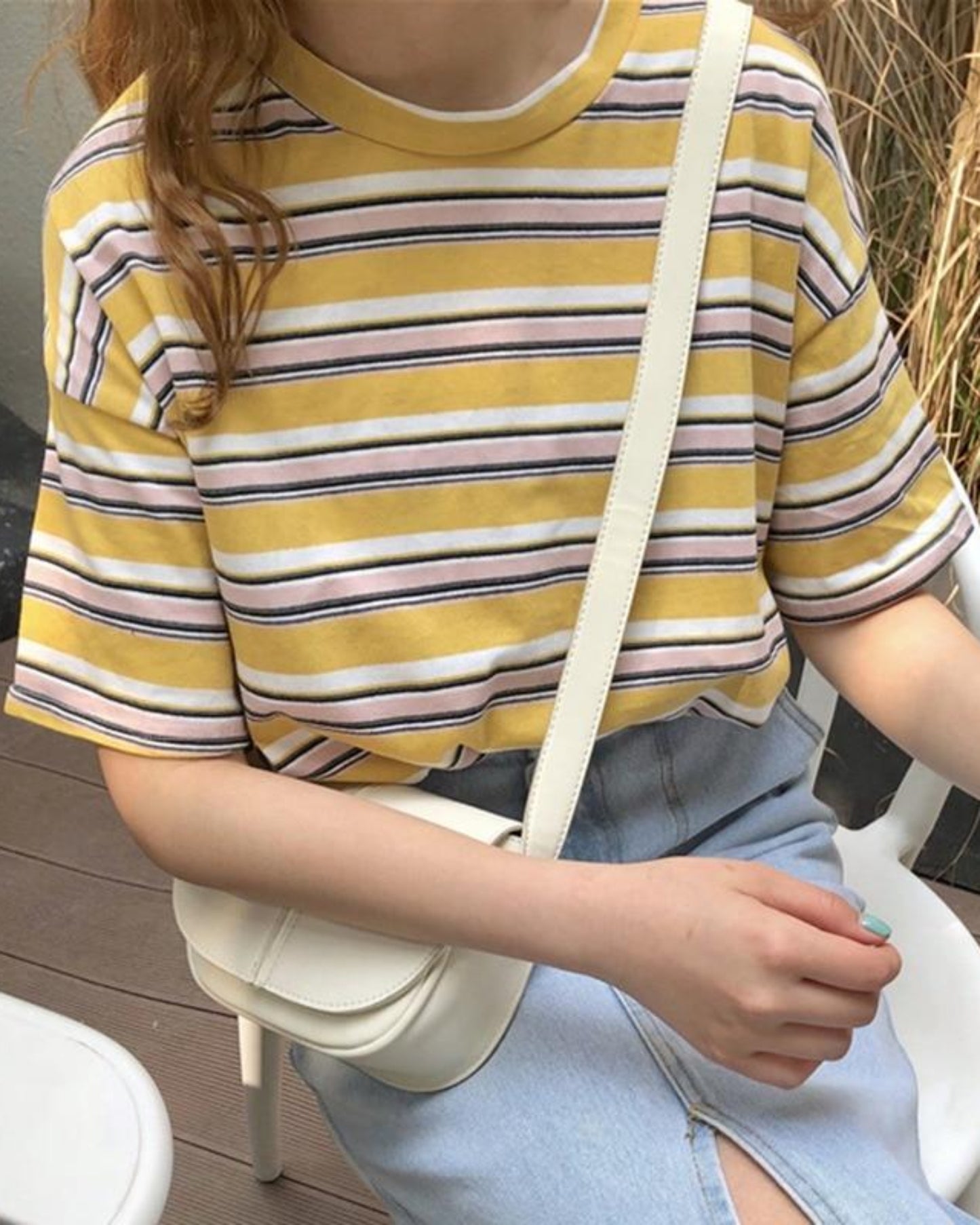 O - Neck Striped Loose Short Sleeve Punk T-Shirt - Easy Pickins Store