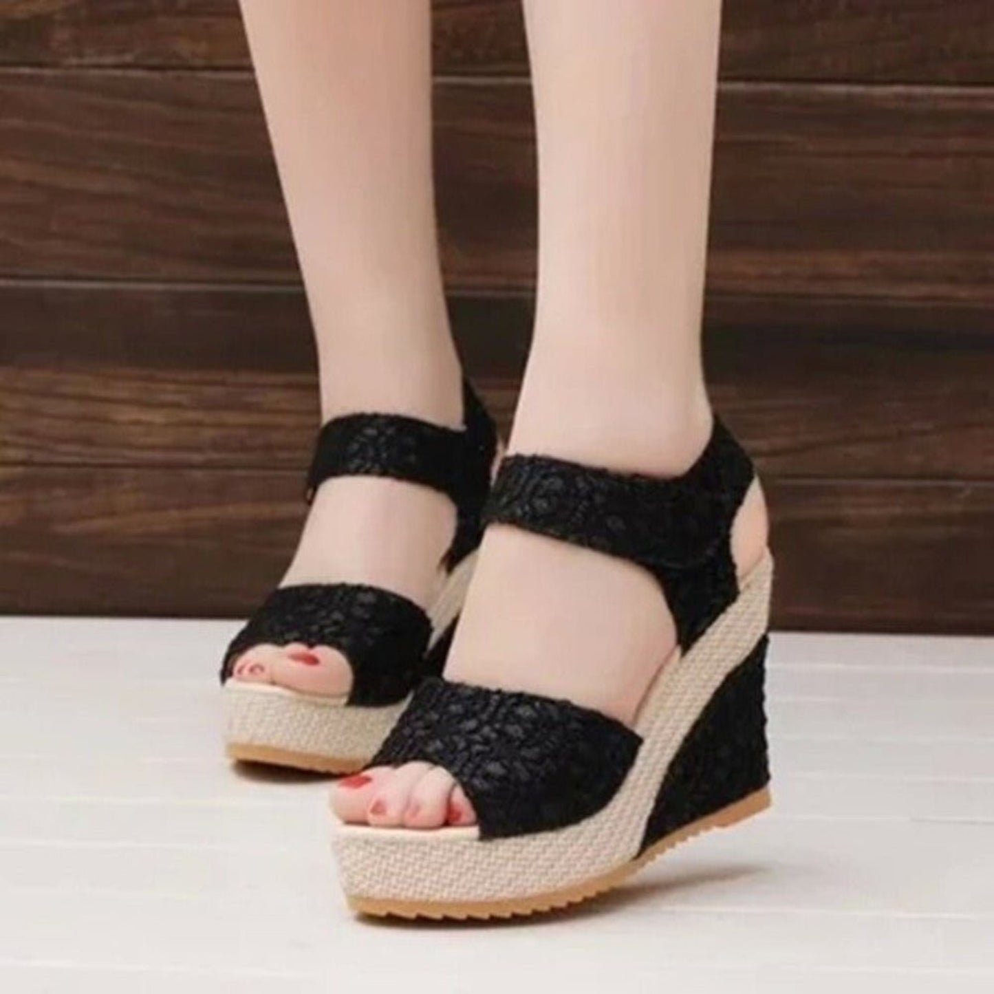 Open Toe Fish Head Platform High Heels Wedge Sandals - Easy Pickins Store