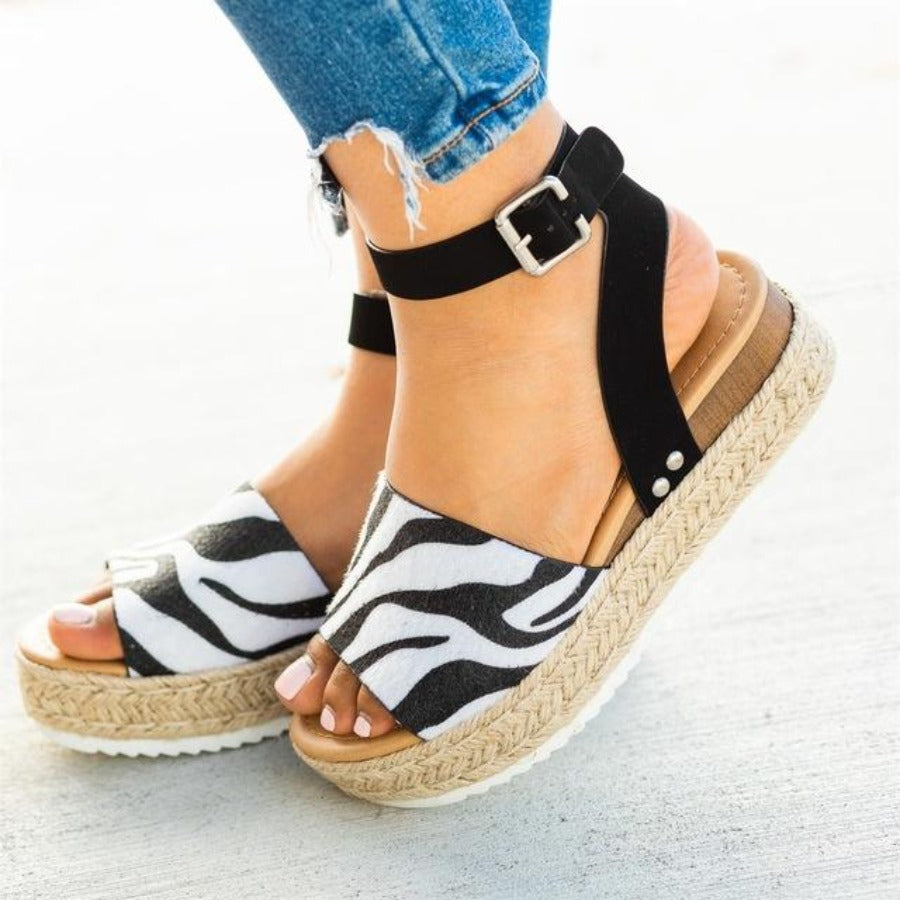 Open Toe Platform Strap Sandals - Easy Pickins Store