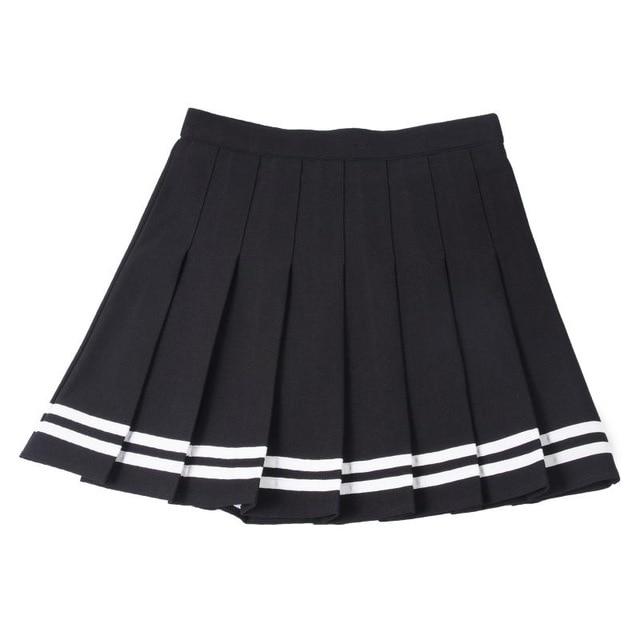 Preppy Style High Waist Chic Stitching Skirt Pleated - Easy Pickins Store