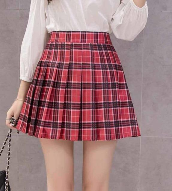 Preppy Style High Waist Chic Stitching Skirt Pleated - Easy Pickins Store