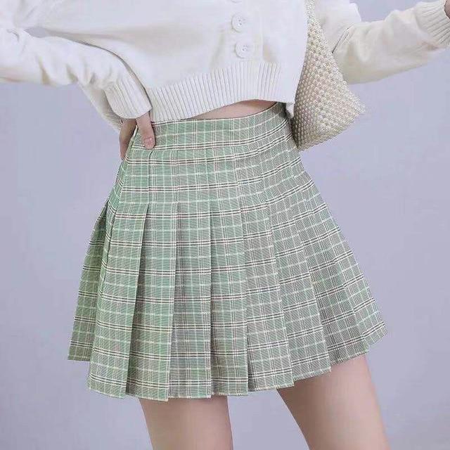 Preppy Style High Waist Chic Stitching Skirt Pleated - Easy Pickins Store