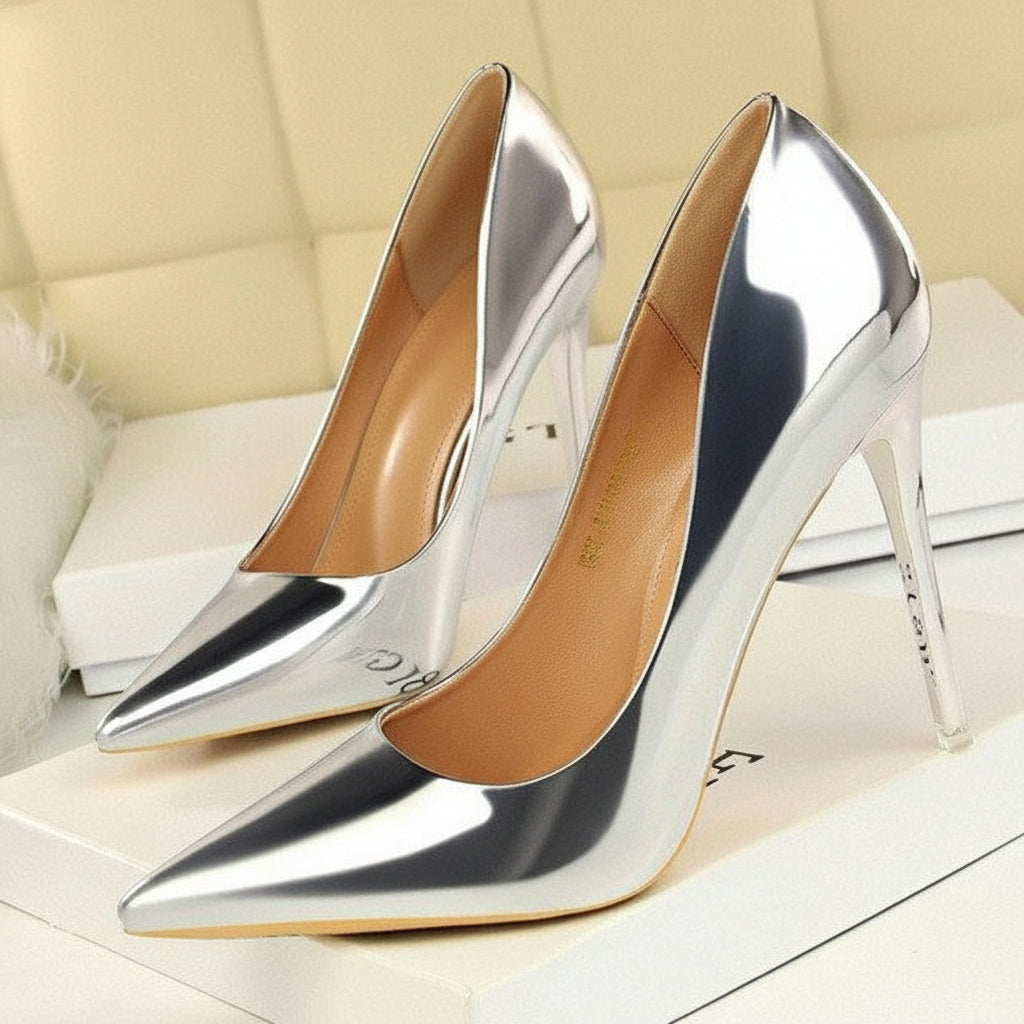 Pumps Leather High Heels Plus Sizes - Easy Pickins Store